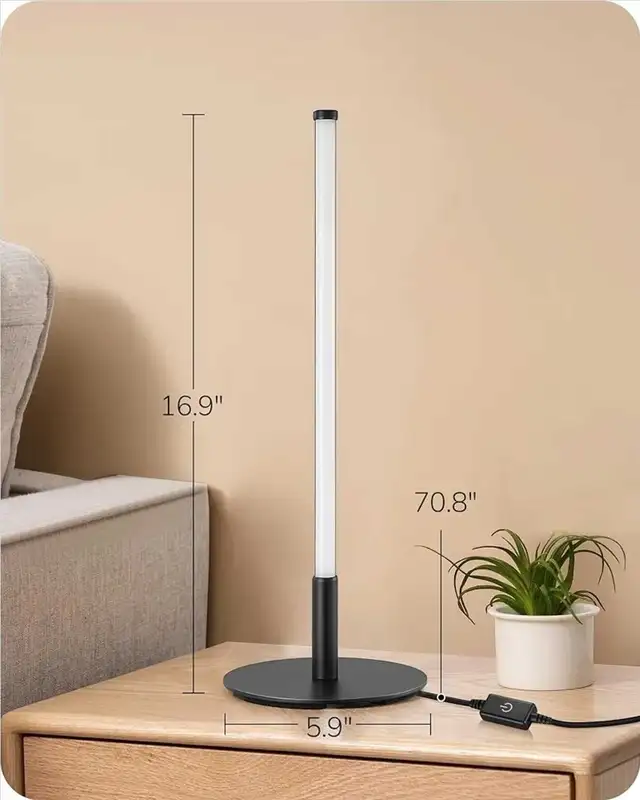 LED Table Lamp Minimalist Bedside Light Black Touch Dimmable in Indoor Lighting & Fans in City of Toronto - Image 9