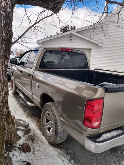 Truck only has 235 on the driveline so 5'7 hemi tranny diffs rear end etc all good , passenger fende...