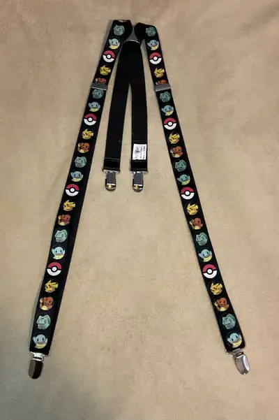 Pokemon starter pokeball Buckle-Down suspenders. I originally bout them from Spencer’s a few years a...