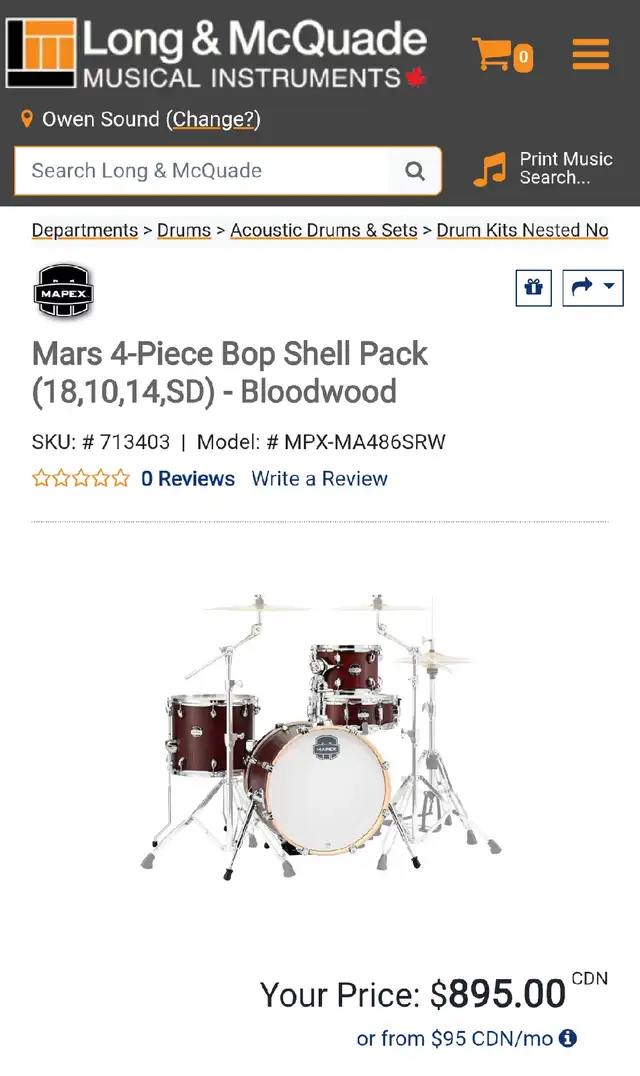 4 Piece Mapex Drumset with Zildjian Cymbals in Drums & Percussion in Barrie - Image 11