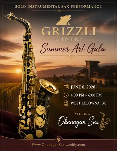Okanagan Sax - Live Show at Summer Art Gala (Grizzli Winery), View more