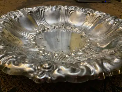 très beau et grand panier vintage de collection plaqué argent, View more