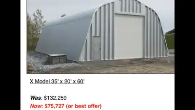 Steel concert for sale everything sir and walls garage door 12 x 12 main door and the template to se...