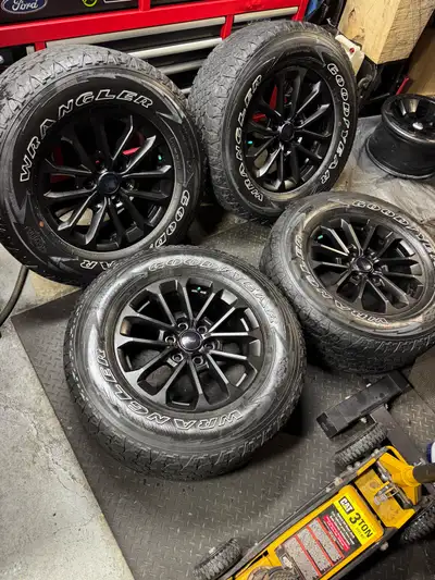 4X Ford F150 wheels Complete wheels with mags, tires, TPMS Mags are originally silver/chrome but bee...