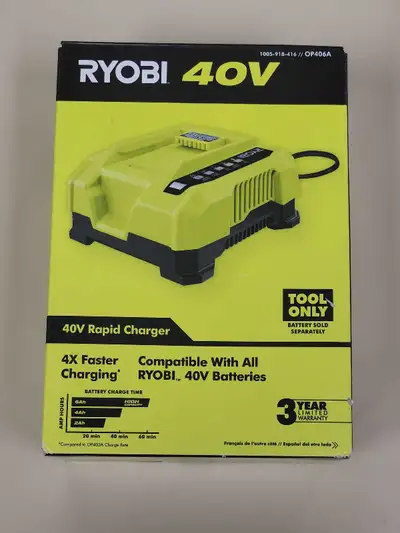 Ryobi 40V Rapid Charger, View more