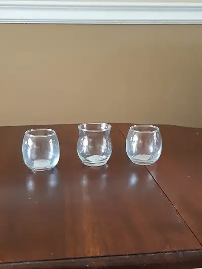 3 glass votive candle holders, View more