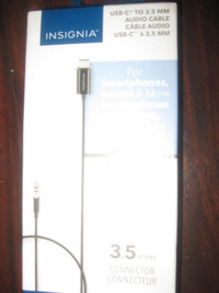 Insignia 3ft. USB Type C to 3.5mm Audio Cable. Connect Android