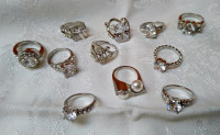 NEW, Crystal faceted stone Rings, Assorted styles