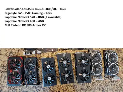 LOT of GAMING Graphics Cards – RX 580 / 570 / 480 – VERY GOOD CO, View more