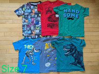 Boys t-shirts size 7 (6 tops)