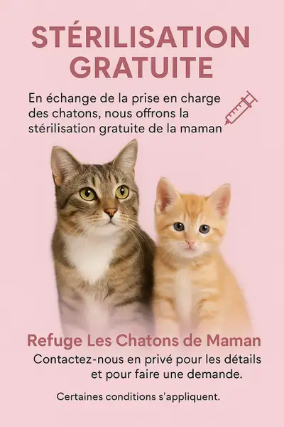 Stérilisation gratuite – Refuge Les Chatons de Maman Vous avez une chatte avec des chatons ? Nous vo...