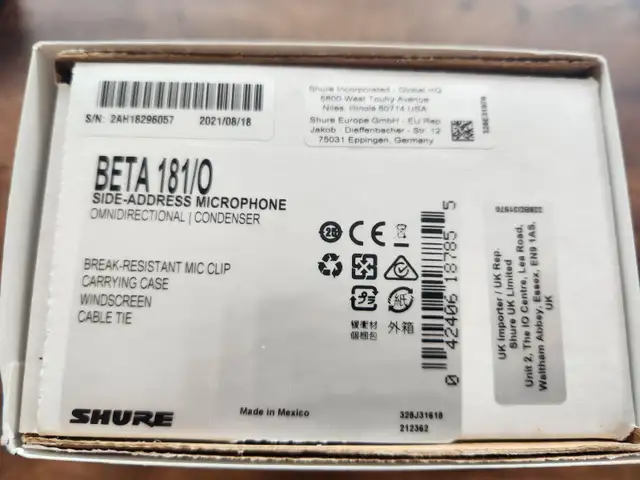 Shure Beta 181/O Side-Adressed Omnidirectional Condenser Mic in Pro Audio & Recording Equipment in City of Toronto - Image 5