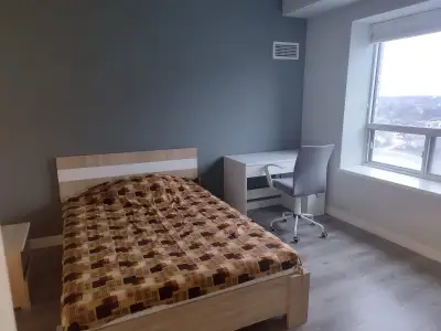 Private room in a 2 bed 2 bath apartment Walk in Closet and private washroom Furnished with Bed fram...