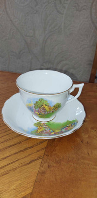 Beautiful vintage EBeautiful vinglish bone china cup with saucer