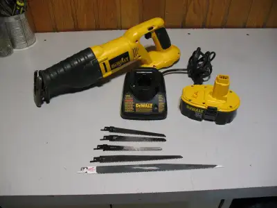 DeWalt 18 Volt Reciprocating Saw, Blades, Battery and Charger, View more
