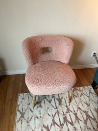 Baby pink accent chair 