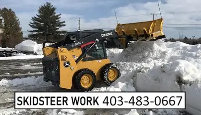 Skid steer services with truck and trailer, View more