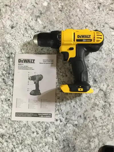 Brand new (unused) DeWalt DCD771B 20V 1/2" Drill/Driver. My ad is for the tool only and it does not...
