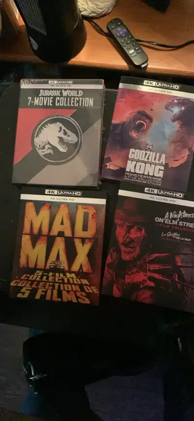 Im negotiable.., Jurassic world $65 Mad max $50 Godzilla/Kong $40 nightmare on elm street $70