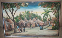 Vintage Original Ghanaian Paintings Aluminum Frame Estate Sale
