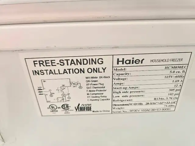 5 cu ft Chest Freezer63234702972163122