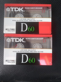 Vintage TDK D60 Blank Audio Cassette Tapes