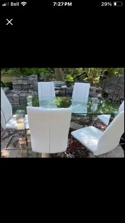 Gorgeous table @ 6 chairs Padded Faux Leather, View more