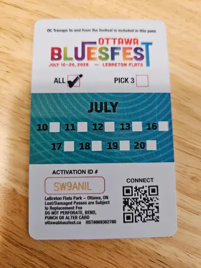 Bluesfest passes for Sunday, July 20, View more