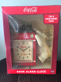 Coca Cola Polar Bear Bank and Alarm Clock