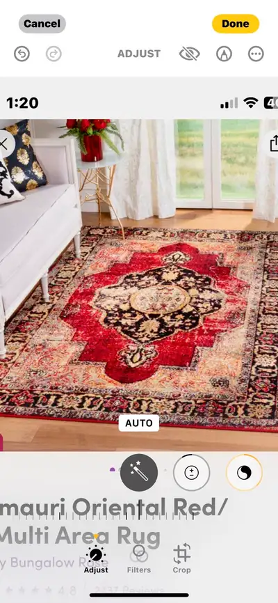 Red area rug in excellent condition. 10’6” x 14’. Still sells on Wayfair.