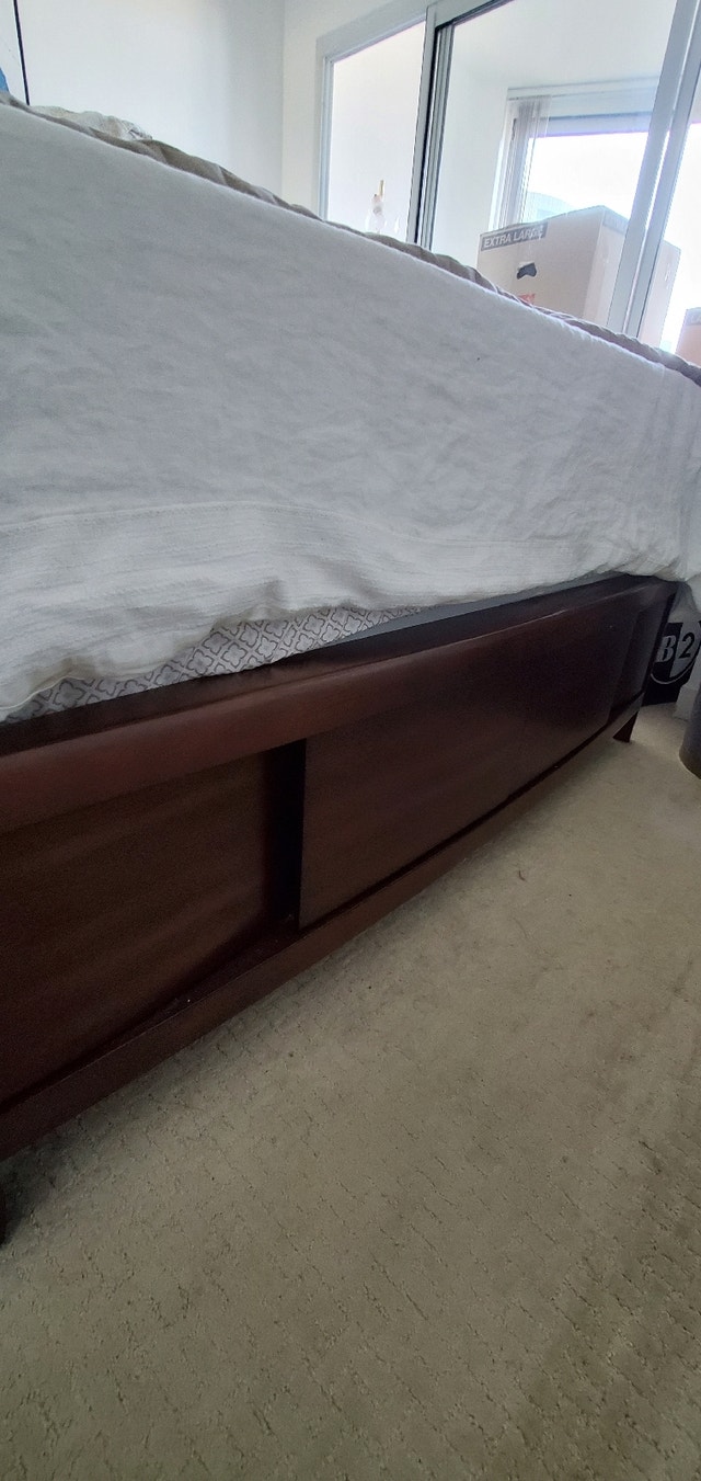 Solid wood bed (with storage drawers) + nightstand Beds & Mattresses