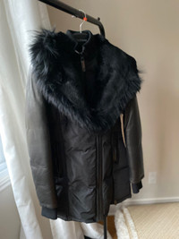 Rudsak (Grace) back down coat with leather sleeves