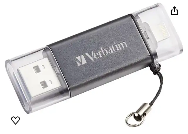 VERBATIM 64GB Store 'n' Go Dual USB 3.0 Flash Drive for Apple