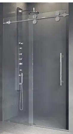 Sliding Frameless Shower Door with Clear Glass --- $550 - Glass Bar 66 1/4 in - long square Towel Ba...