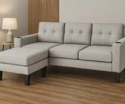 Grey Sectional Sofa with Ottoman, View more