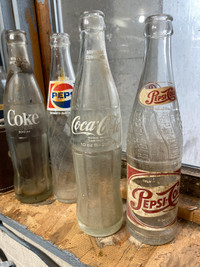 Old vintage Pepsi coke bottles