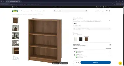 BRAND NEW IKEA BILLY Bookcase + 2 Extra Shelves – Brown Oak, View more