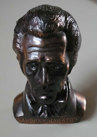 Vintage Rare Copper/Bronze Metal Andrew Jackson Bust