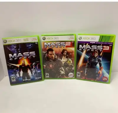 XBOX 360 Mass Effect 1,2,and 3 video games lot, View more