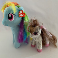 TY Sparkle 10” Rainbow Dash and 7” Cinnamon My Little Pony Plush