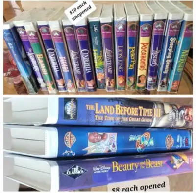 Serious inquiries only 15 NEW UNOPENED VHS TAPES . $9 each 3 OPENED IN GREAT CONDITION. $8 each PICK...