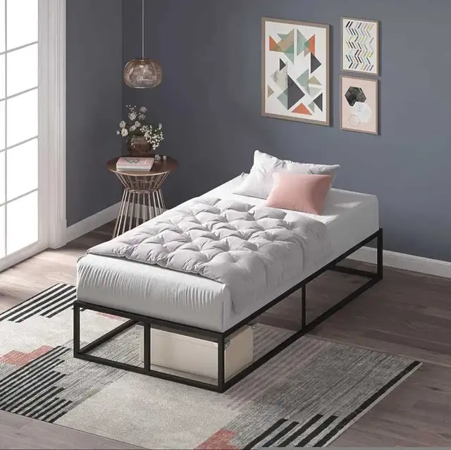 EUC Zinus 10" Platforma Bed Frame - Twin in Beds & Mattresses in City of Toronto - Image 3