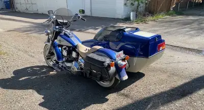 HD FLSTF Fatboy with Hannigan sidecar. Custom paint job. Great condition. $13500. Serious inquiries...