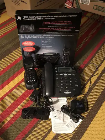 GE Corded/cordless phone with answering system and speakerphone, View more