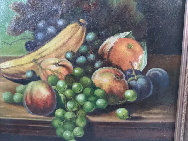 VINTAGE STILL LIFE PAINTING OIL ON CANVAS PAINTING 13" x 15" in Arts & Collectibles in Gatineau - Image 7