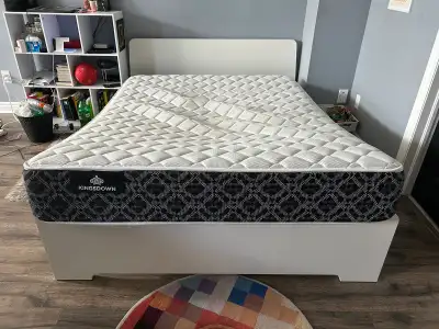 queen bed frame and mattress, View more