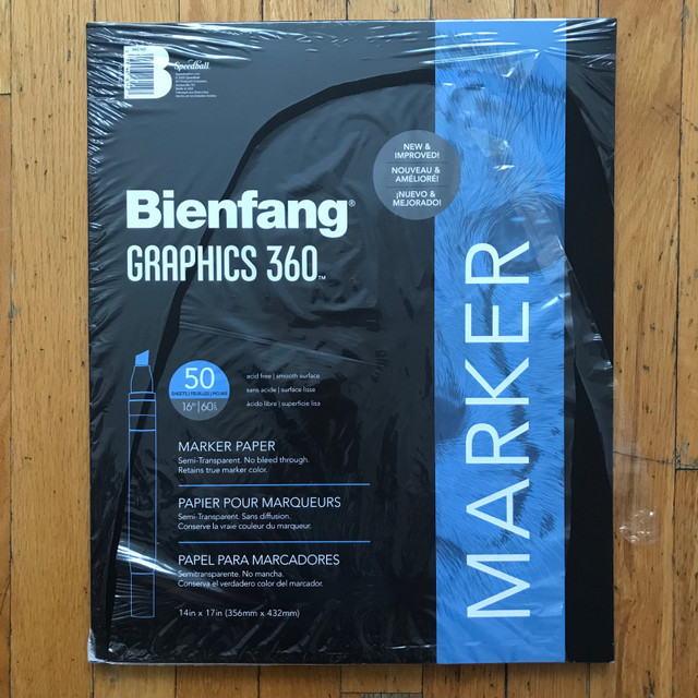 Bienfang Graphics 360 Marker Paper Pad 50 Sheets - 14inch x 17inch