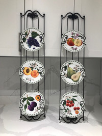 3-tier Vertical Plate Display Rack Holder ( plates included)