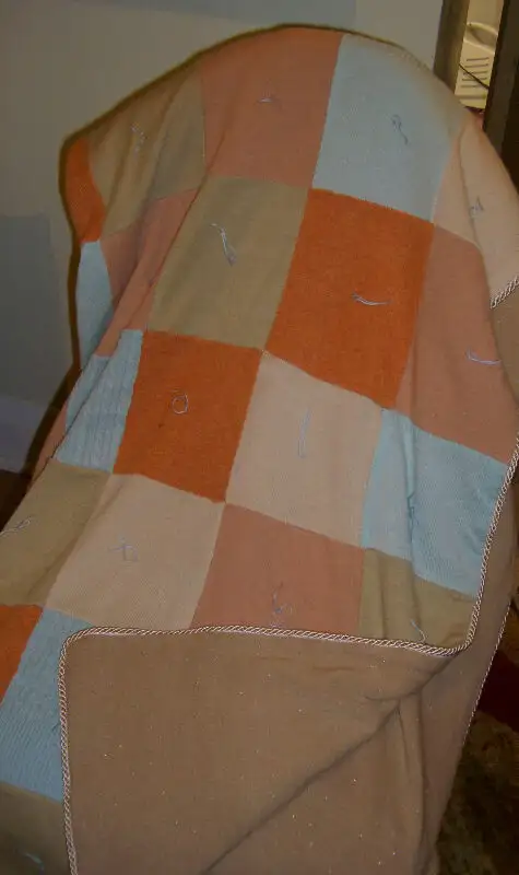 HAND MADE QUILTS 1 of a kind CASHMERE, SILK, COTTON  METALLIC in Bedding in City of Toronto - Image 3