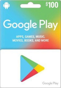 E gift card for Google play 100dollars